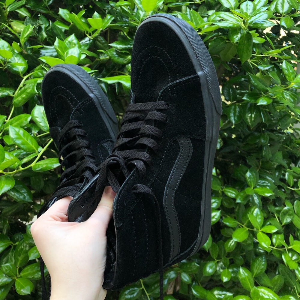 Black Suede Vans Sk8-Hi Sneakers